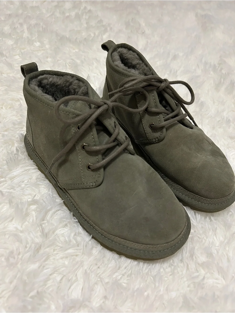 Women’s Olive Suede Lace-Up UGG Boots